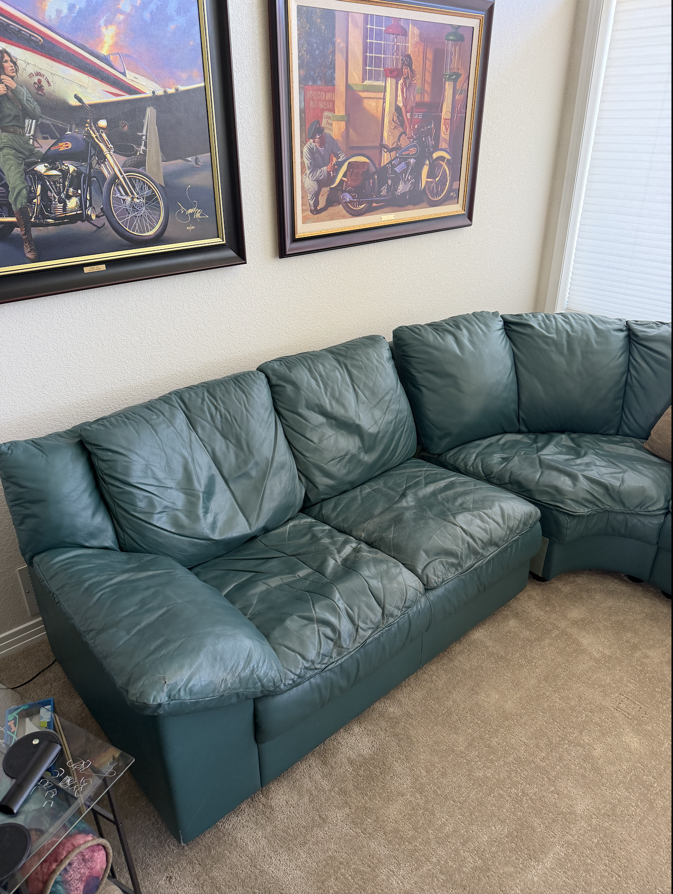 Couch before leather repair